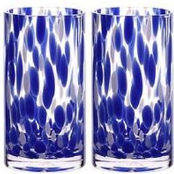 Hestia Blue Tortoise Shell Hi Ball Set Of 2 Drinking Glass
