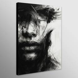 Lily Manor Monochrome Female Wall Canvas Print 41 cm H x 31 cm W Framed Art