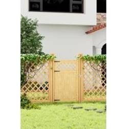 Living and Home Rhombus Garden Wood Fence Gate Natural M