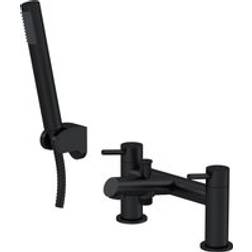 Balterley Round Minimalist Bath Shower Mixer Tap with Shower Kit One Size Matt black