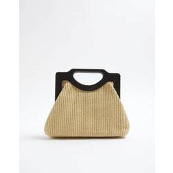 River Island Raffia Clutch Bag - Beige