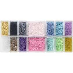 Panduro Rocaillesperler Glasperler i 14 Skønne Sommerskinnende Nuancer 2-2,5mm