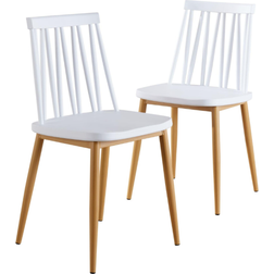 Home Source 5056065465990 White Kitchen Chair 84cm 2pcs