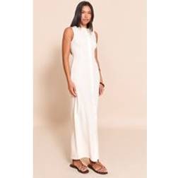 PrettyLittleThing Textured Button Down Sleeveless Maxi Dress - Natural