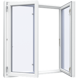 Sparvinduer SH0202 Træ Sidehængt vindue Vindue med 2-lags glas 82x35cm