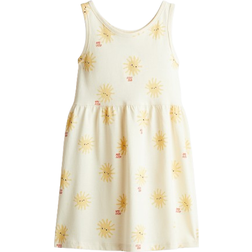 H&M Girls Patterned Cotton Dress - Yellow