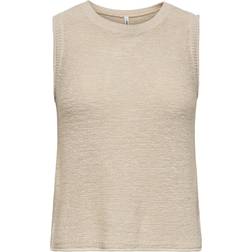 Only Knit Fit Round Neck Knit Top - Beige