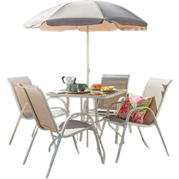Dunelm 30925833 - Natural Patio Dining Set, 1 Table incl. 4 Chairs