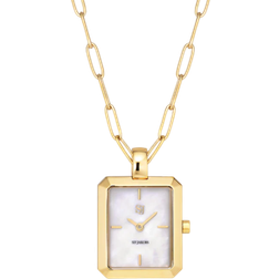 Sif Jakobs Chiara Pendant Clock Necklace - Gold/White/Sapphire