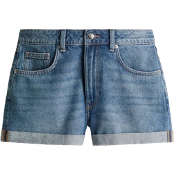H&M High Waisted Denim Shorts - Denim Blue