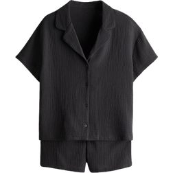 H&M Cotton Muslin Pyjamas - Dark Grey