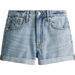 H&M High Denim Shorts - Light Denim Blue
