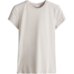 H&M Fitted Microfibre T-shirt - Light Greige