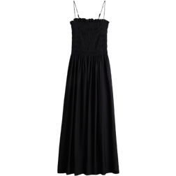 H&M Smocked Bodice Strappy Dress - Black