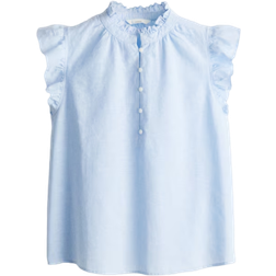 H&M Linen Blend Blouse - Light Blue