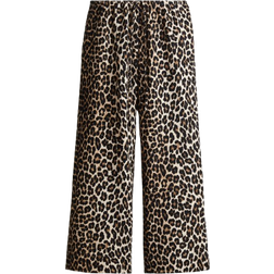 H&M Muslin Pyjama Bottoms - Light Beige/Leopard Print
