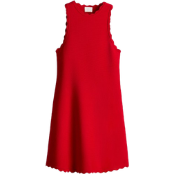 H&M Scalloped Mini Dress - Red