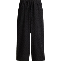 H&M Straight Drawstring Trousers - Black