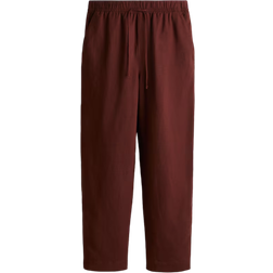 H&M Linen Blend Drawstring Trousers - Brown