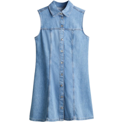 H&M Sleeveless Shirt Dress - Denim Blue