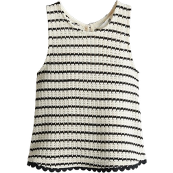 H&M Textured-Knit Vest Top - White/Black Striped (1286339003)