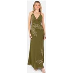 Maya Deluxe Embellished Strappy Cross Back Maxi Dress - Green