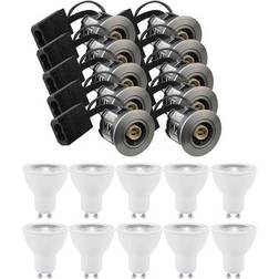 LEDlife Inno88 Indbygningsspot Inkl 6W RA97 GU10 Børstet Alu IP44 Loftplafond