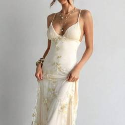 Shein Damen Sexy Elegantes Kleid Mit Tiefem V-Ausschnitt - Geraffter Büste