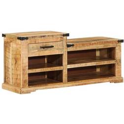 vidaXL Schuhbank 110 x 35 x 50 cm Massivholz Mango Aufbewahrungskommode