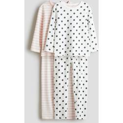 H&M Cotton Jersey Pyjamas 2-pack - White