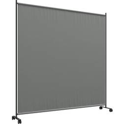 OutSunny Garden Screen with Wheels 6ft Rolling Privacy Room Divider Dark Grey