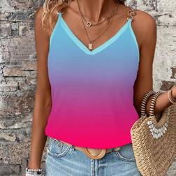 Shein Farbverlauf Metall Dekoration Lässig Camisole - Urlaub