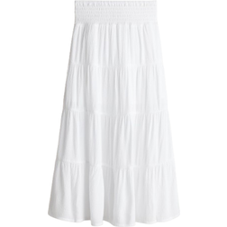 H&M Smockad Kjol Med Våder - Vit
