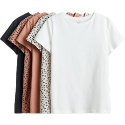 H&M Cotton T-shirts 5-pack - Orange/Leopard Print (1022628036)