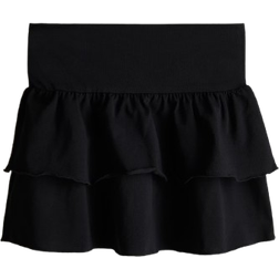 H&M Tiered Foldover Waist Skirt - Black (1278421003)