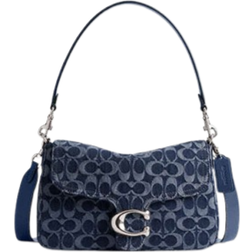 Coach Soft Tabby Shoulder Bag In Signature Denim - Silver/Deep Blue Multi