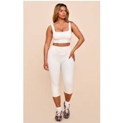 PrettyLittleThing Shape Butter Cream Active Sculpt Highwaisted Capri Leggings