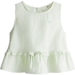 H&M Girls Green Cotton Peplum Top - Green