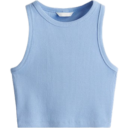 H&M Cropped Vest Top - Light Blue