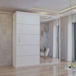 Sliding Wardrobes 4u Modern with Mirror and LED Light 120 cm x 217 cm Wardrobe