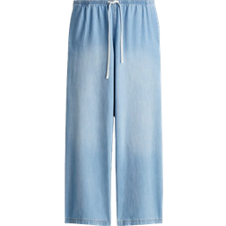 H&M Denim Drawstring Trousers - Light Denim Blue