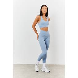 In The Style Soft Touch Cross Over Leggings - Blue