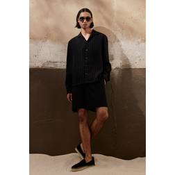 H&M Sort Regular Fit Langermet Resortskjorte - Herre