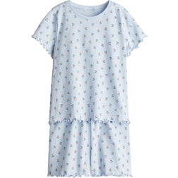 H&M Pyjamas i Bomull - Ljusblå/Blommig (1129260024)