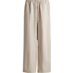 H&M Straight Linen-Blend Trousers - Beige