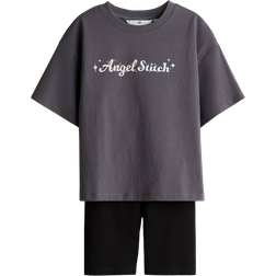 H&M Printed Set 2-piece - Dark Grey/Lilo & Stitch (1156179008)