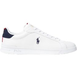 Polo Ralph Lauren Heritage Court II Leather Trainer - White/Navy/Red