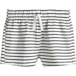 H&M Cotton Jersey Shorts - Hvid/Sortstribet (1276620005)