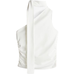 H&M Draped One-Shoulder Top - White