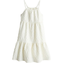 H&M Jacquard Weave Tiered Dress - Natural White (1225402002)